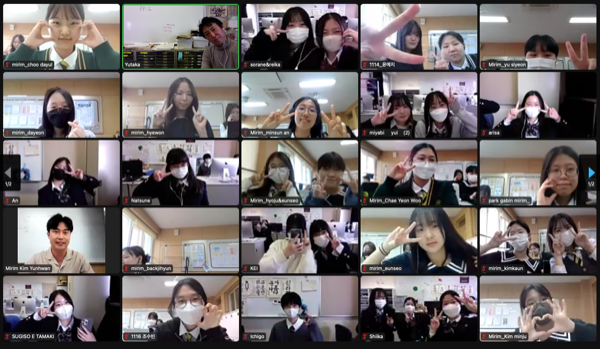 杉並総合　韓国語部　ソウルの姉妹校高校生と交流
